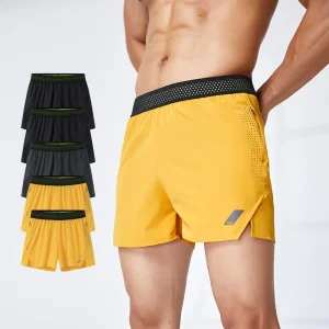 Men’s Sporty Solid Quick-drying Breathable Custom Logo Sports Shorts Customizable Logo Gym Wear Activewear Running Training