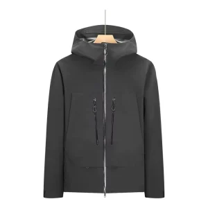 Men’s Spring Autumn Waterproof Windproof Hiking Raincoat with Stand Collar Zipper Closure Breathable Durable Outdoor Gear