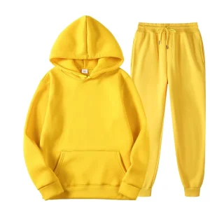 Men’s Spring Autumn Winter Sports Casual Solid Color Windproof Jacket Pants Set 2 in 1 Design Custom Hoodie Set Hoodie Men