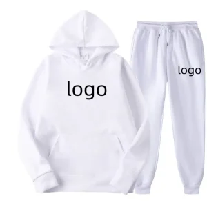 Men’s Spring/Fall Solid-Color Hooded Sweatshirt Set: Trendy, Casual, Sporty Two-Piece Set