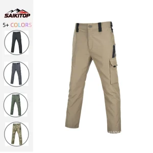 Men’s Spring and Autumn Workwear Pants Multi Pocket Pants Waterproof and Tear Resistant Training Cargo Pants