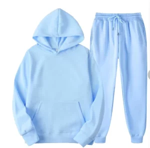 Men’s Spring autumn Solid color Suit Hooded Sweatshirt Set Trendy Casual Sports Two-piece Set