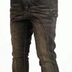Men’s Straight Leg Washed Flared Jeans Multi-Pocket Cargo Pants Casual Versatile Wide Leg Trousers