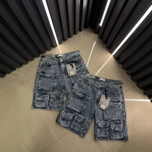 Men’s Streetwear Straight Mid Waist Summer Woven Denim Spandex Cotton Jeans Shorts