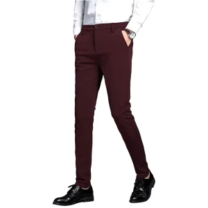 Men’s Stretch Dress Pants Men’s Pants Trousers Slim Fit Formal Trousers for Men Custom Casual High Waist Pencil Pants