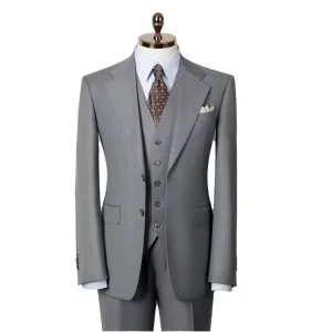 Men’s Stylish Office Suit Set Latest Fashionable Business Woven Pants with Zipper Fly Breathable Anti Static Workwear