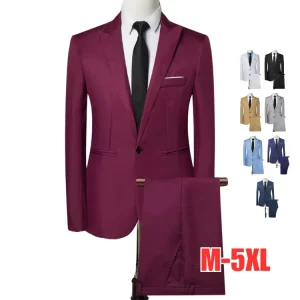 Men’s Suit 2pcs Coat + Pants Khaki