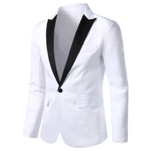 Men’s Suit Blazer Fashion Slim Fit Blazers Jackets for Men One Button Casual Men’s Blazer