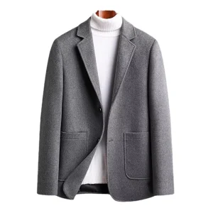 Men’s Suit Blazer Slim Fit Fashion Winter Woolen Coat Business Blazer Coat