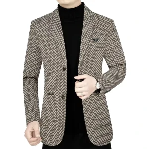Men’s Suit Jacket Business Casual Middle aged Suit Jacket V Neck Single Breasted With Button Fly Pants Breathable for Adults