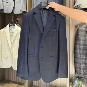 Men’s Suit Jackets Blazers Polyester Rayon Zipper Closure Waterproof Windproof V-neck