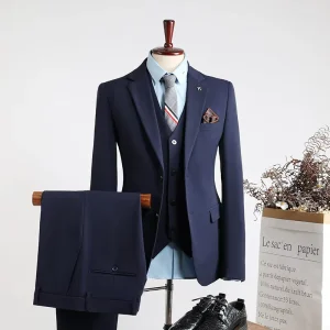 Mens Suits 3 Pieces Blazer Vest Pants Set Single Breasted Formal Wedding Business Mens Suits for Men