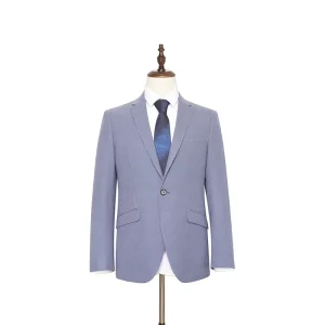 Men’s Suits Blazer Breathable Single Basted Light Blue Checkered DMHBX007S A2 Handmade Suit Jacket for Men Stylish