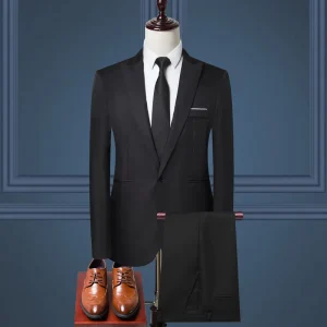 Men’s Suits for Men Professional Business Dress Single Breasted Work Wedding Groom