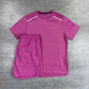 Mens Summer 2Piece Sports Set 100% Polyester Gym & Workout Fitness TShirt Shorts Lightweight Activewear for Running & Workout