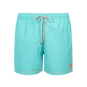 Men’s Summer Beach Shorts Waterproof Swimwear with Unique Zipper Decoration Print Pattern Single Piece Beach Trunks