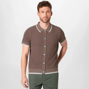 Men’s Summer Business Knitted Cardigan Polo Shirts Men Short Sleeve Knitwear Button Down Shirt Tops