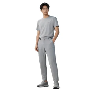 Men’s Summer Casual Pants Mid Waist Straight Nylon Spandex Quick Dry Lightweight Breathable Button Closure Outdoor Hiking
