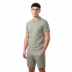 Men’s Summer Casual Two Piece Quarter Zip Quick Dry Fabric Men’s Activewear Sets for Outdoor Workout