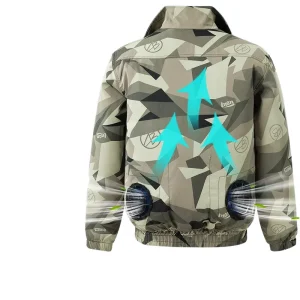 Men’s Summer Cooling Jackets Stand Breathable Air Conditioning Construction Site Labor Protection Clothing Fan