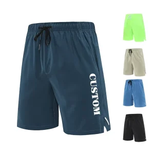 Men’s Summer Lightweight Printed Sportswear Shorts Elastic Waist Anti-Bacterial Anti-UV Polyester Spandex Breathable Quick Dry
