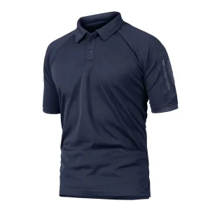 Men’s Summer Polo Shirt Short Sleeve Breathable Quick Dry Shirt with Button