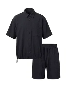 Men’s Summer Shirt and Pant Set Short Sleeve Casual Business