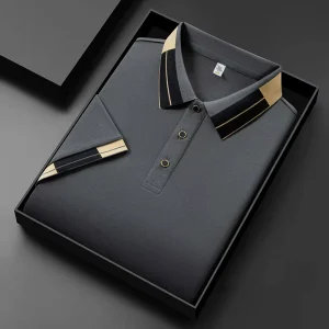 Men’s Summer Short Sleeve Polo Shirt Solid Color Casual Wear Men’s Polo Shirt