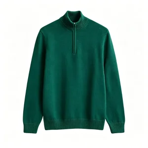 Men’s Sweater Half Zip Knitted Sweater Long Sleeve Durable Knitwear Suitable for Casual