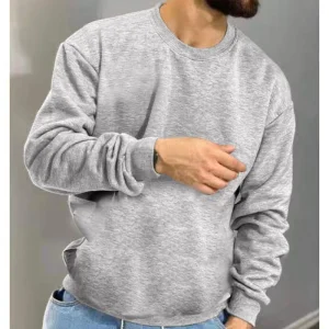 Men’s Sweatshirt for Autumn and Winter Solid Color Men’s Long Sleeved Trendy Men’s Sweatshirt