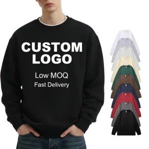 Men’s Sweatshirts Sporty Pullover Loose Fit Robbed Long Sleeve T shirts 230GSM Athletic Running Breathable Cotton Mens Clothing