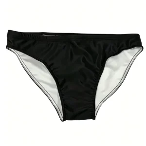 Men’s Swim Briefs High Elastic Solid Color Swimwear Drawstring Beach Shorts