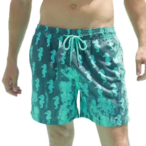 Men’s Swim Shorts Custom Logo Pattern Swimsuits Change Color Quick Dry Beach Short Swimwear Board Shorts Swim Trunks