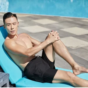 Men’s Swim Trunks Anti awkward Loose Quick drying Briefs Milk Silk Adult Swimming Set Beach Pants Hot Spring Swimming Gear