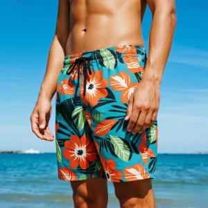 Men’s Swim Trunks Quick Dry Beach Shorts UPF 50+ Swimming Surfing Short Pants Outdoor Board Shorts