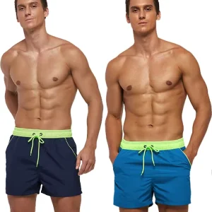 Men’s Swim Trunks With Pockets Beach Shorts Quick Dry Shorts Board Shorts Sports Swimwear With Mesh Lining
