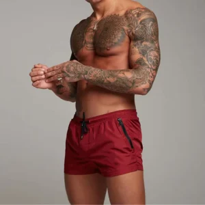 Mens Swim Trunks With Zipper Pockets Mesh Liner Summer Beach Board Shorts Quick Dry Swimming Bathing Suit Swimsuit Swimwear