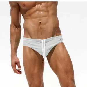 Men’s Swimming Trunks Quick drying Swimwear Swimming Shorts Elastic Waist Solid Color Swimwear Pool Briefs