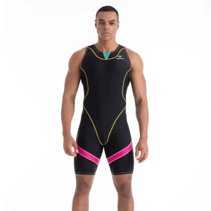 Men’s Swimsuit Quick Drying Anti-Embarrassment One-Piece Trousers Sunscreen Swimwear Men Sexy Swimsuit