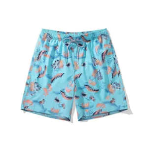 Men’s Swimwear Classic Fit Colorful Quick Dry Waterproof Casual Men’s Beach Shorts High Quality Floral Printing Swimming Trunks