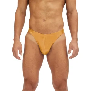 Men’s Swimwear Custom High Quality Rose Gold Chrome Finish T Back Thong with 1cm Sides 1 piece OEM Service
