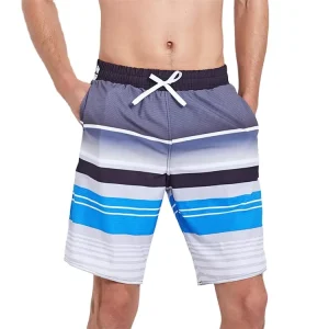 Men’s Swimwear Shorts Swimming Trunks Polyester Beach Loose Waterproof Shorts Summer Quick Drying