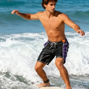 Men’s Swimwear Swim Shorts Boardshorts Beach Trunks Custom Waterproof Elastic Mid Waist Pockets Breathable Quick Drying