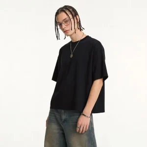 Men’s T Shirt 275g Loose Fit Solid Color American Style Men’s Summer T Shirt Boxy Oversized 100% Cotton