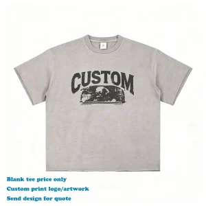 Men’s T-shirts 100% Cotton Custom Batik Washed New Design Summer Short Sleeve Embroidery Logo Plain T Shirt