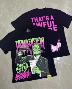 Men’s T-shirts American Street Style Printing Oversized THAT’S A AWFUL LOT Of COUGH SYRUP For Men