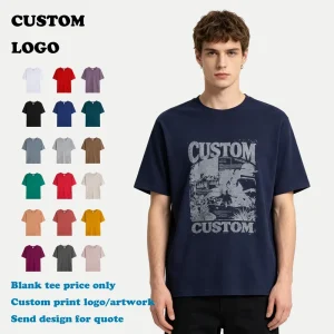 Men’s T shirts Custom 100% Cotton Custom logo Tshirt High Quality Streetwear O neck Blank Screen Printed T shirt