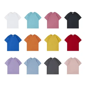 Men’s T-shirts Custom Heavyweight Loose High Quality Blank Streetwear Crew Neck Loose Pure Color Dtf Transfers for t Shirts