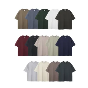 Men’s T-shirts Streetwear Heavy Cotton Pure Color Drop Shoulder Unisex High Quality Fashion New Short Style Sleeve T Shirt