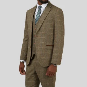 Men’s TR Breathable Anti Wrinkle Business Suit Set Regular Slim Fit Wedding Single Breasted Plaid Checkered